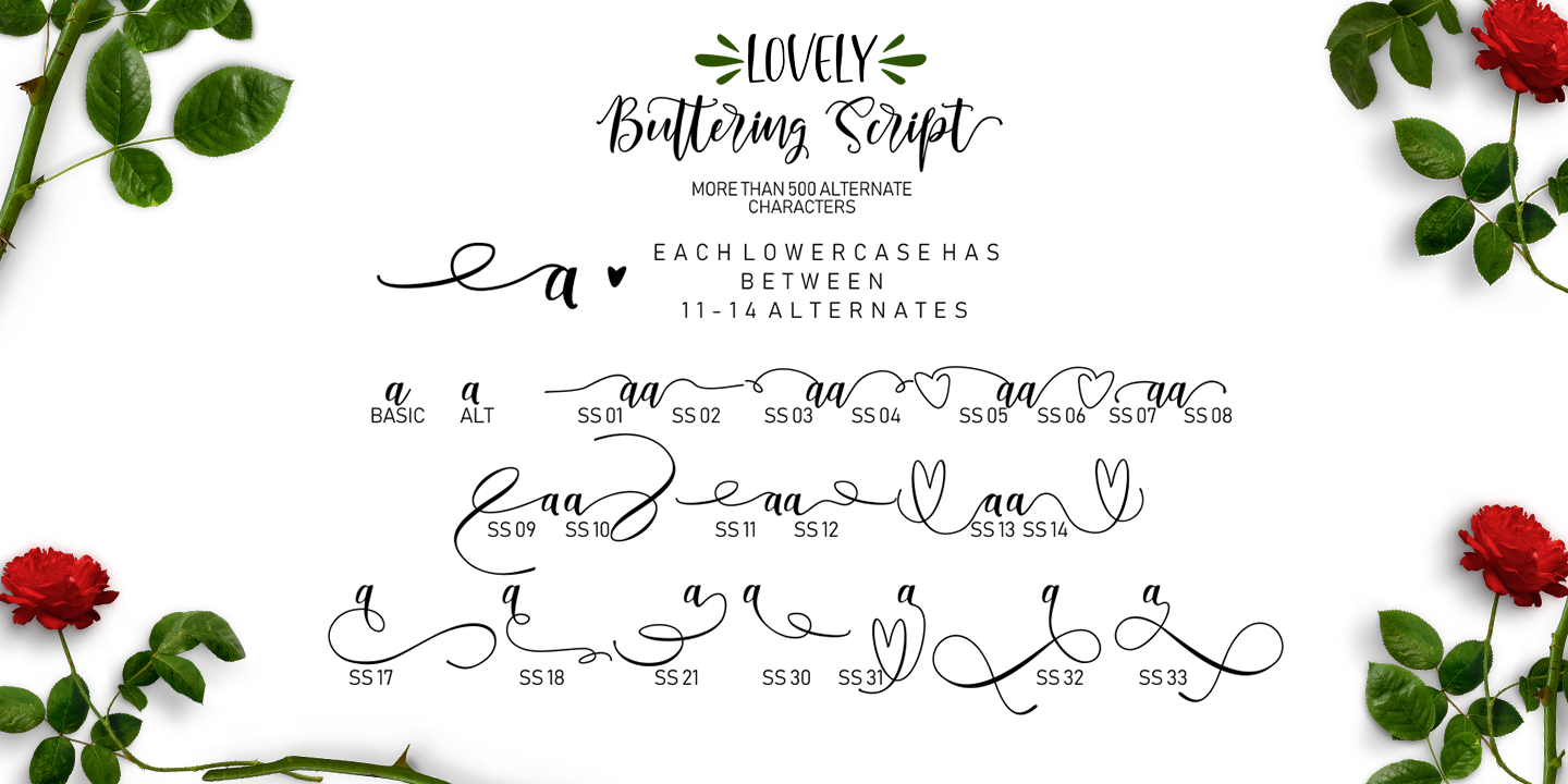 Ejemplo de fuente Lovely Buttering Script #2